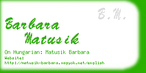 barbara matusik business card